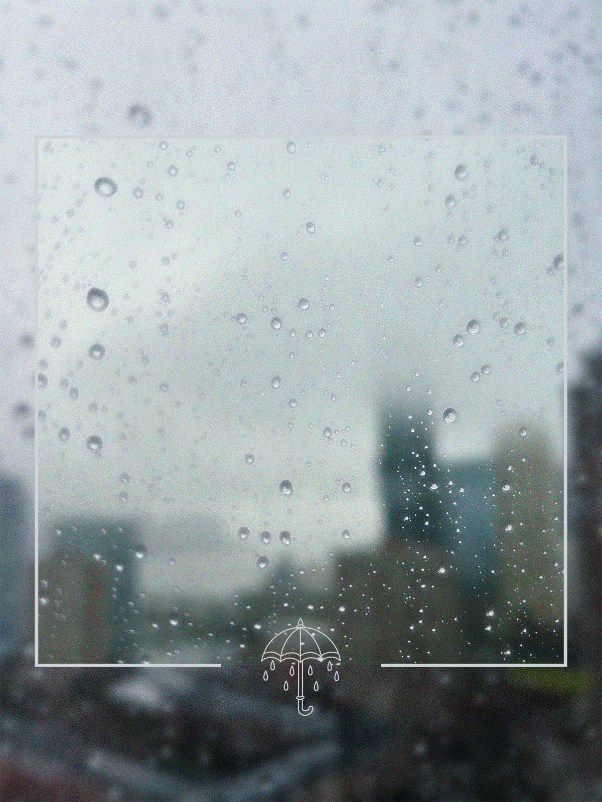 Rainy city artwork mix of photo and design